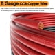 thumbnail image 3 of Cable De Calibre 8 (25 Pies Cada Uno, Negro/Rojo) Aluminio Revestido De Cobre Cca 60A Agu Portafusibles 20 Conectores De Terminales De Lengüetas Y Tubo Termorretráctil 2:1 Para Cable De Tierra De Ampl, 3 of 5