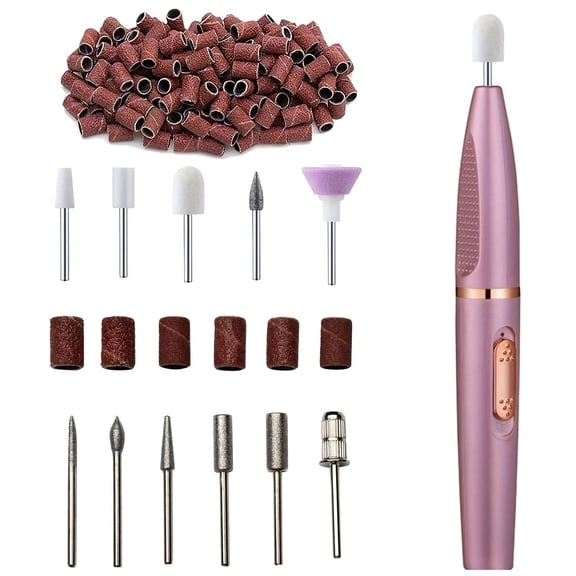 FORICOM Electric Nail Drill File,for Acrylic Gel Dip Powder Nails Portable Nail Machine Kit Manicure Pedicure Tools Polishing Set with Nail Drill Bits Sanding Bands