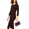thumbnail image 2 of bar III Womens Stripe Asymmetrical Sweater Dress, Purple, X-Small, 2 of 7