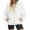 White, variant on larppty Womens Fuzzy Fleece Pullover Sweatshirt Long Sleeve Color Block Button Down Sweater Winter Fleece Jacket with Pockets (Black, S)