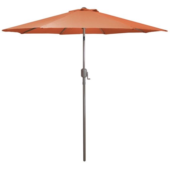 Northlight 9ft Outdoor Patio Umbrella with Hand Crank and Tilt - Terracotta Orange
