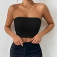 thumbnail image 4 of Womens Tube Tops Strapless Crop tops Basic Backless Sleeveless Bandeau Cute 2024 Summer Outfits Sexy Solid Tops, 4 of 5