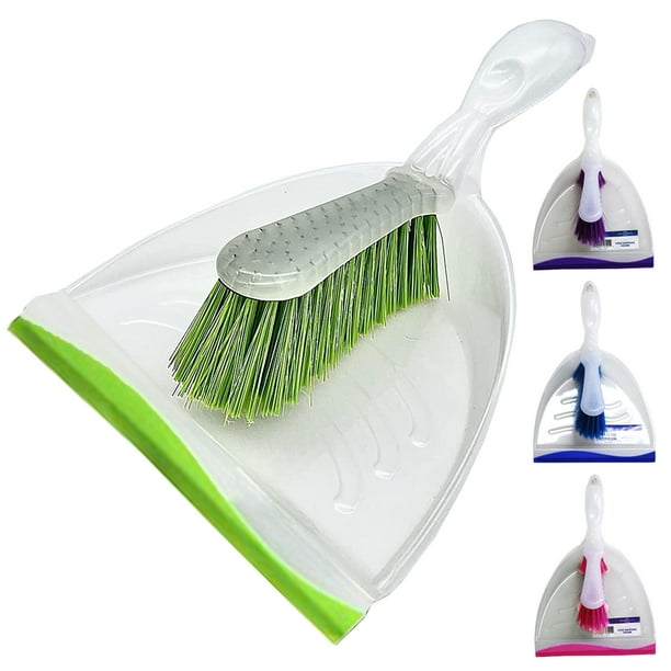 2 Sets Dust Pan Brush Handheld Broom Clear Dustpan Duster Wipe Sweeper