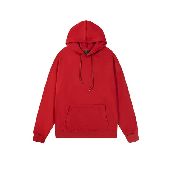 S-5X Plus Size Hoodies for Men with Front Pocket Fleece Lined Sweatshirts Big & Tall Mens Casual Solid Color Long Sleeve Pullover Going-Out Hoodie