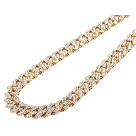 12MM Miami Cuban 10K Rose Gold EGL Certified VVS 22.22CT Diamond 18"-21"