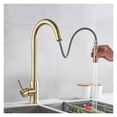 thumbnail image 2 of Brushed Gold Pull Out Kitchen Faucets 360 Rotation Kitchen Mixer Tap Single Lever Mixer Tap Kitchen Sink Cold Hot Water Tap, 2 of 12
