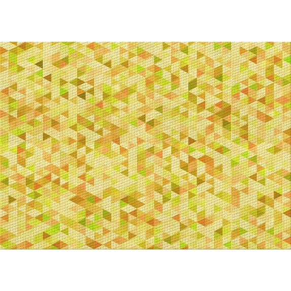 Ahgly Company Machine Washable Indoor Rectangle Transitional Yellow Area Rugs, 5' x 8'
