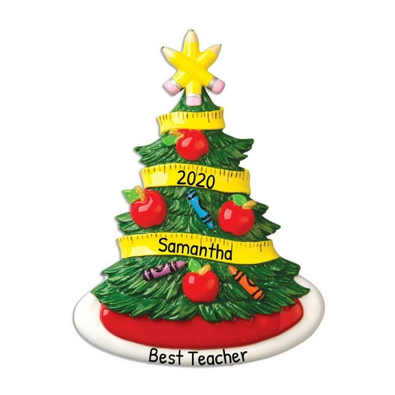 Personalized Teacher Ornament 2024 - Teacher Appreciation Gifts Christmas Tree Ornaments Keepsake