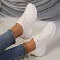 thumbnail image 3 of Women's Breathable Walking Shoes Wedge Non Slip Knit Orthopedic Shoes Lightweight Slip On Sneakers, 3 of 6