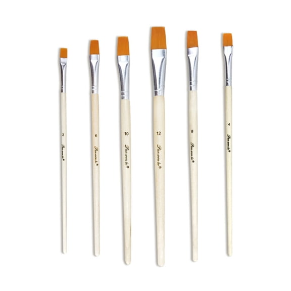 SEWCHICS 6-Piece Flat Artist Paint Brushes Assorted Colors for Versatile Painting and Craft Projects