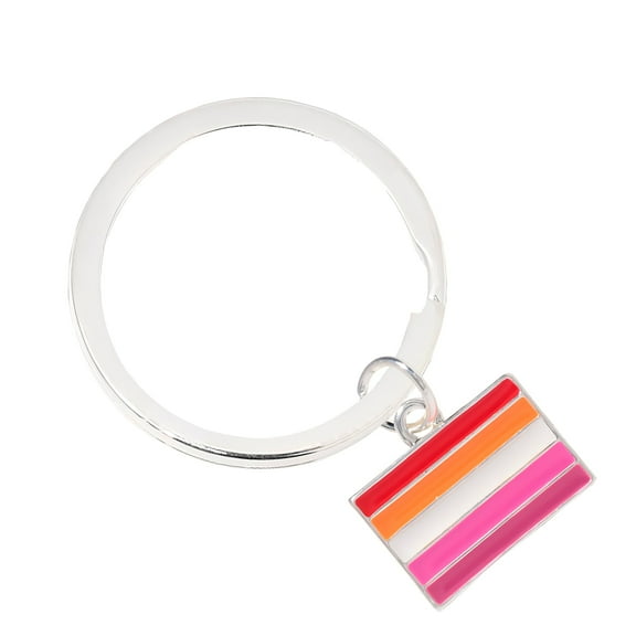Lesbian Sunset Flag Split Ring Key Chains