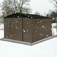 thumbnail image 5 of 10x8 FT Outdoor Storage Shed, Metal Tool Sheds Heavy Duty Storage House with Lockable Doors & Air Vent for Backyard Patio Lawn to Store Bikes, Tools, Lawnmowers, Brown&Black, 5 of 5