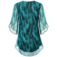 thumbnail image 3 of Fantaslook Womens Blouses Floral Ruffle 3/4 Sleeve Flowy Tops Mesh Dressy Blouses Tunic Shirts, 3 of 6