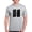 Athletic Heather, variant on 3D Square cut into halves Men White T-Shirt, Male Large