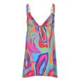 thumbnail image 4 of Gibobby Chaleco estampado con cuello en V para mujer con blusa sin mangas de verano con hebilla de metal(Verde de menta,XG), 4 of 5