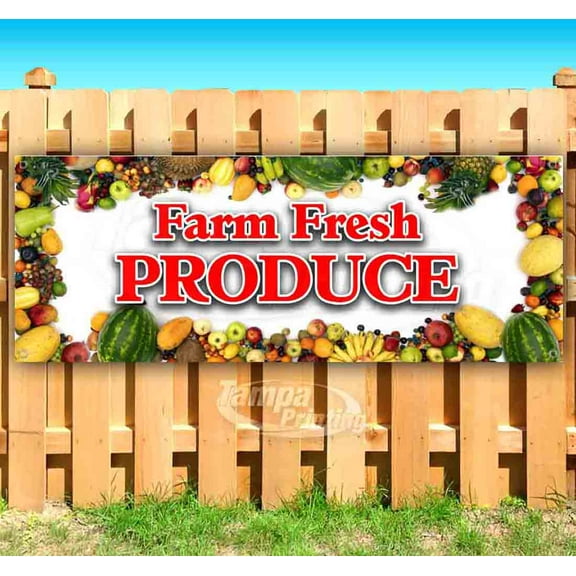 Farm Fresh Produce 13 oz Vinyl Banner With Metal Grommets