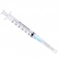 thumbnail image 1 of Paquete de 25 jeringas desechables de 3 ml con aguja de calibre 23 de 1,0 pulgadas, paquete individual, 1 of 5