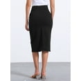thumbnail image 3 of DARING DIVA Women's Denim Front Slit Zipper Bodycon Midi Jean Skirt M Black, 3 of 6