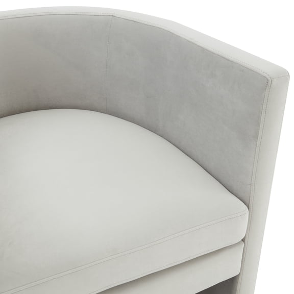 Safavieh Couture Rosabeth Curved Accent Chair - 26 IN W x 26 IN D x 28 IN H - 26 IN W x 26 IN D x 28 IN H Light Grey