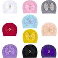 thumbnail image 3 of Forzero European And American Infant Solid Color Bow Rhinestone Cap, 3 of 5