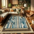 thumbnail image 2 of Ambesonne Mid Century Modern Decorative Rug Carpet, Simple Lines, 2' 5" x 5', Brown Tan Blue, 2 of 5