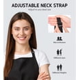 thumbnail image 3 of (Noir) Lot de 2 Tabliers à Double Boucle Réglable Imperméables avec 2 Poches pour Cuisine Barbecue Dessin, Femmes Hommes Chef, 3 of 5