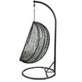 thumbnail image 2 of Beige and Black Hanging Pod Wicker Patio Swing Chair, 2 of 3