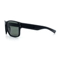 thumbnail image 6 of Mens Glass Lens Classic 90s Rectangle Sport Horrn Rim Sunglasses Shiny Black, 6 of 8