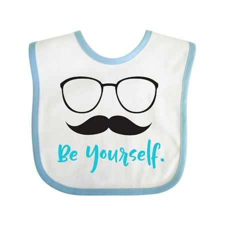 

Inktastic Be Yourself Glasses Mustache Moustache Boys or Girls Baby Bib