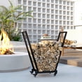 thumbnail image 2 of Outsunny 31 Inch Firewood Rack Outdoor, Heavy Duty Metal Log Rack, 2 of 10