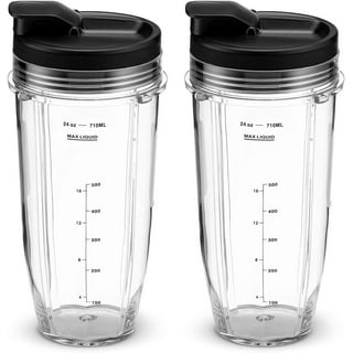 Weierken 24oz Cups Compatible with Nutri Ninja Auto IQ Series Blender, Pro  Replacement Parts with 2 Type Lids, 7 Fins Extractor Blade, Compatible for