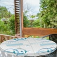 thumbnail image 2 of Ambesonne Emoji Fitted Round Tablecloth, Funny Faces Headset Pattern, 56"- 60" Diameter, Pale Sky Blue White, 2 of 5