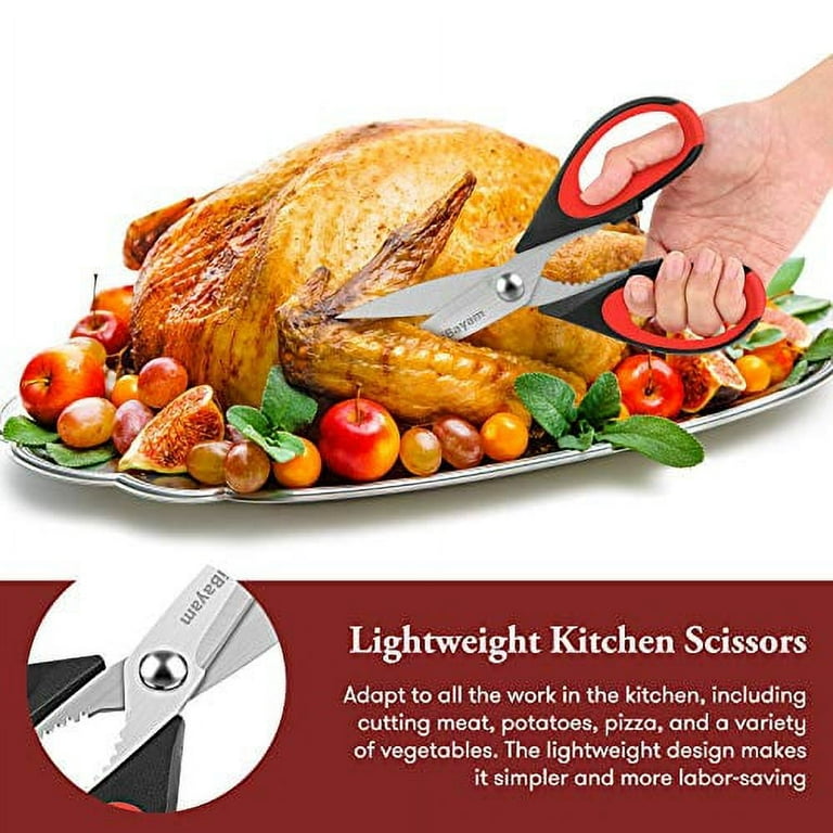 iBayam Kitchen Scissors, 2-Pack Kitchen Shears, 9 Inch Heavy Duty Dishwasher  Safe Food Scissors, Multipurpose