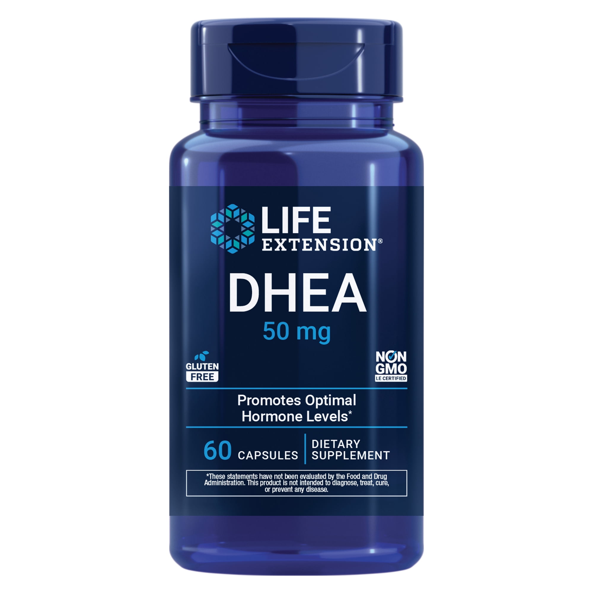 Life Extension, DHEA 50 mg, dehydroepiandrosterone, hormone health, memory health, bone and muscle support, sexual health, 60 capsules
