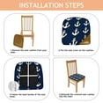 thumbnail image 4 of Navy Blue Anchor Seat Covers for Dining Room Chairs Set Of 4,Stretch Printed Washable Chair Seat Cover with Elastic Ties and Button,Removable Waterproof Couch Cushion Covers, 4 of 6
