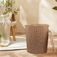 thumbnail image 1 of Bote de basura tejido con tapa, contenedor de almacenamiento, bote de basura portátil moderno, cesto de basura para cocina, baño, dormitorio, sala de, 1 of 8