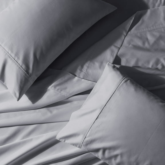 Attached Waterbed Sheets Wrinkle-Free 650 Thread Count Cotton Blend Sheet Set - Queen - Gray