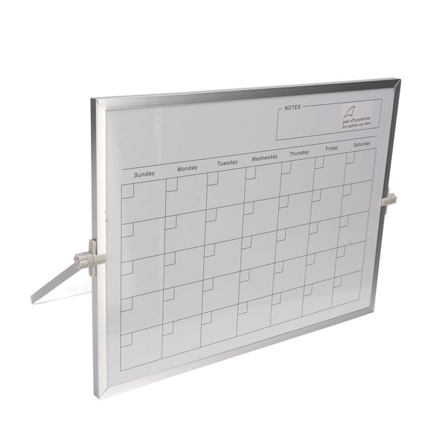 Calendrier Effaçable à Sec 30x40cm Double Face Magnétique Tableau Blanc de Bureau Calendrier Mensuel avec Support