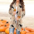 thumbnail image 3 of Zeiger Women's Pumpkin Cat Cardigan Halloween Long Sleeve Open Front Knit Sweater Overwear Coat Plus Size Sweatshirt（S-5XL）, 3 of 3