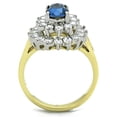 thumbnail image 3 of Two-Tone IP Gold (Ion Plating) Stainless Steel Ring with Top Grade Crystal in Montana for Women Montana Stone Color Style TK1572 Size 5, 3 of 4