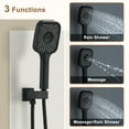 thumbnail image 6 of Boyel Living 12 inch Ceiling Mounted Rain Shower System 3 Function Thermostatic Shower System with Wall Mount 6 inch Regular Shower Head,Matte Black, 6 of 8