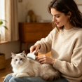thumbnail image 5 of Pet Grooming Comb, Deshedding Brush for Detangling and Dematting Long, Double Sided Undercoat Rake, Pet Grooming Tool, 6.7×4 Inch Pet Brush with Ergonomic Handle, Skin-Friendly,White, 5 of 9