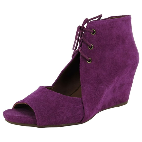Gentle Souls Womens Mercia WH Lace Up Open Toe Wedge Shoes, Fuchsia, US 6.5