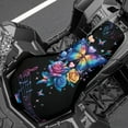 thumbnail image 3 of Renewold ATV Seat Cover Waterproof 25x10 Inch, Universal Tear-Resistant Polyester ATV Seat Protector, Stretch Fit for Honda/Yamaha/Polaris, Easy Install, Butterfly Rose Musical Notes, 3 of 7