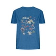 thumbnail image 2 of Fiudx Ofertas Del Día Blusas con Estampado de Flores Pequeñas para Mujer Top de Manga Corta con Cuello Redondo, 2 of 4
