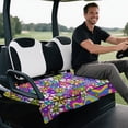 thumbnail image 5 of XYZCANDO Retro Floral 2-Seat Golf Cart Seat Cover with 4 Front Pockets - Non-Slip Washable Protector for EZGO Yamaha Club Car, 5 of 8