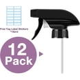 thumbnail image 6 of AMORIX 12PCS Spray Bottle Nozzle Trigger Sprayer Black Spray Top - Heavy Duty Replacement Nozzle with Mist Stream Sprayer, Fits 28/400 Boston Spray Nozzle for Bottles, Gardening, Cleaning Solutions, 6 of 10