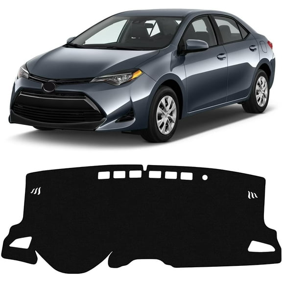 Canvcle Car Dash Cover for 2019-2025 Toyota Corolla Sedan(L LE SE XLE XSE), Hatchback(SE XSE) Left Hand Driving Non-Slip Polyester Interior Accessories for Corolla No Glare Black