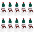 thumbnail image 4 of ColoMX 1 juego de botellas navideñas de botellas de jugo de pan de jengibre botellas de bebidas navideñas con sombreros y bufandas, 4 of 8