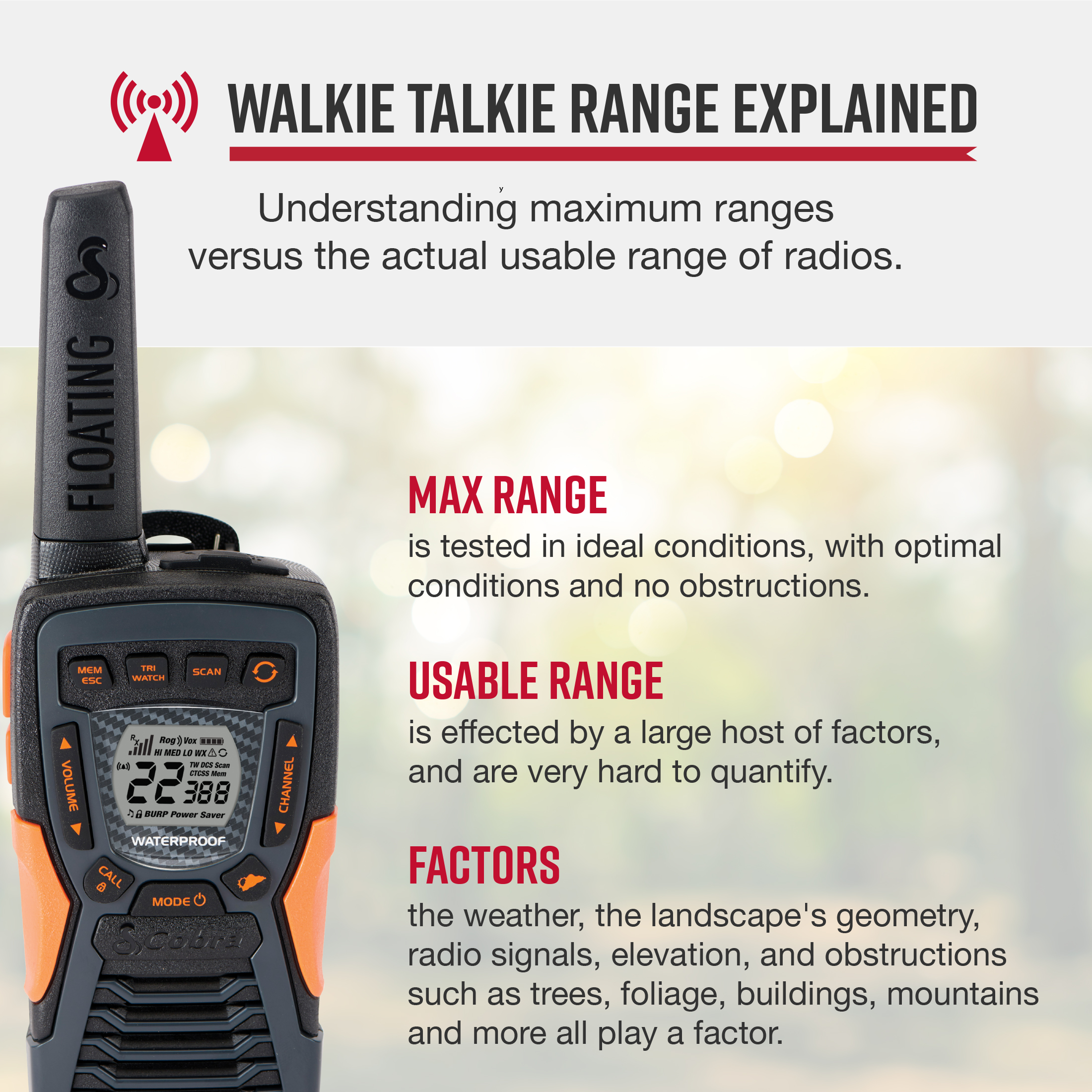 Cobra ACXT1037R FLT Floating Waterproof Walkie Talkies, 2-Pack photo 2